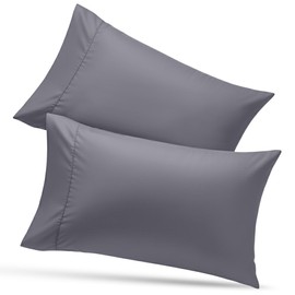 Utopia Bedding Pillow Cases Queen Size 2-Pack – Soft Brushed Microfiber – Envelope Closure – Perfect for Hospitals, Hotels, Guest Rooms – Oeko-TEX Certified, 20x26 Inches (Grey)