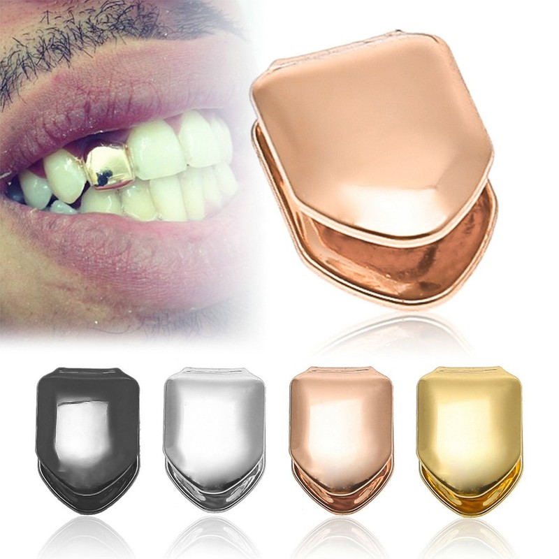 ROSENICE Tooth Cap Hiphop Tooth Unisex Trendy Solid Gold Plated