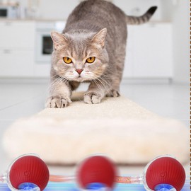 Moving Dog Toy | Smart Automatic Cat Toy Ball with Elastic Mesh Tail,Electric Pet Games for Exercise Play Kitten Game Pet Games Scratching Post Floor Play Indoor