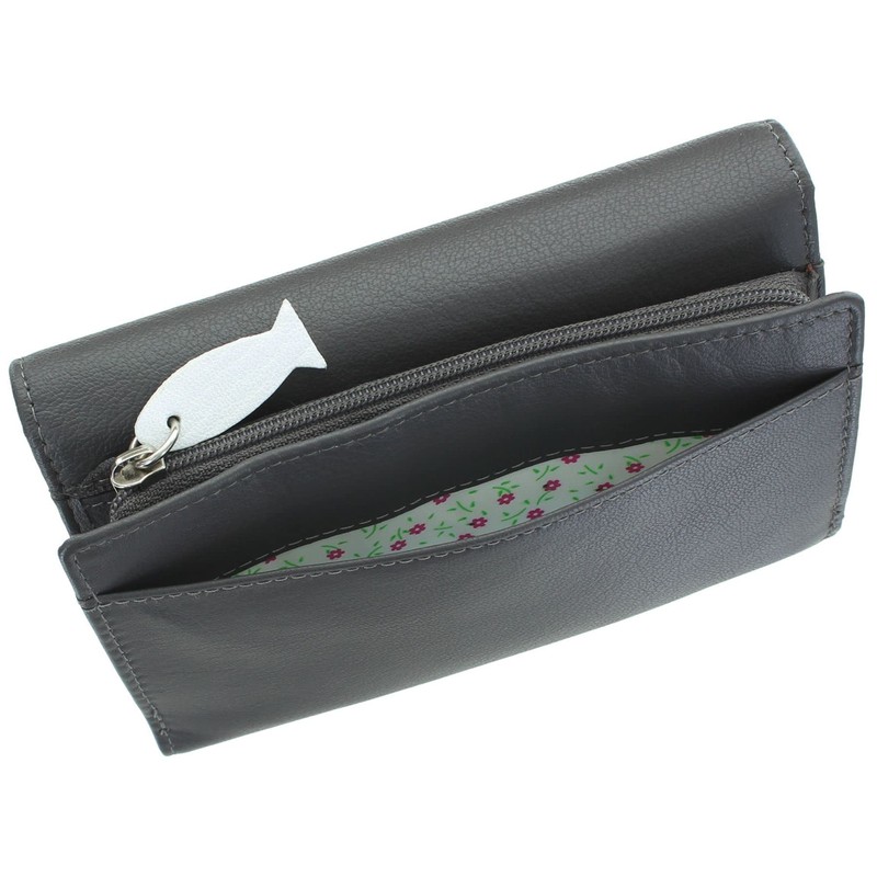 Mala Leather Midnight Collection Leather Tri Fold Purse RFID Blocking
