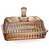 Champagne Glass Butter Dish with Lid for Countertop - 6.7in