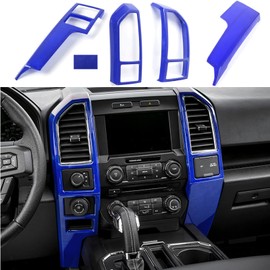 Keptrim for F150 Blue Central Console Air Conditioner Panel Trim for 2015 2016 2017 2018 2019 2020 Ford F150, 5pcs