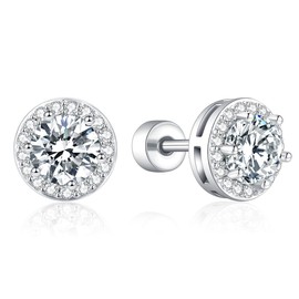 Onnzin Hypoallergenic Titanium Earrings for Sensitive Ears,Implant Grade Titanium Cubic Zirconia Stud Earrings for Girls Women