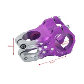 BESNIN Bicycle Stem MTB Stem 31.8 mm 50 mm Colourful Short Bicycle Stem Mountain Bike Stem Handlebar Stem for Cycling Aluminium Alloy (Purple Grey)