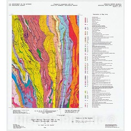 Historic Pictoric Map : Digital Bedrock geologic map of The Plymouth Quadrangle, Vermont, 1994 Cartography Wall Art : 32in x 36in