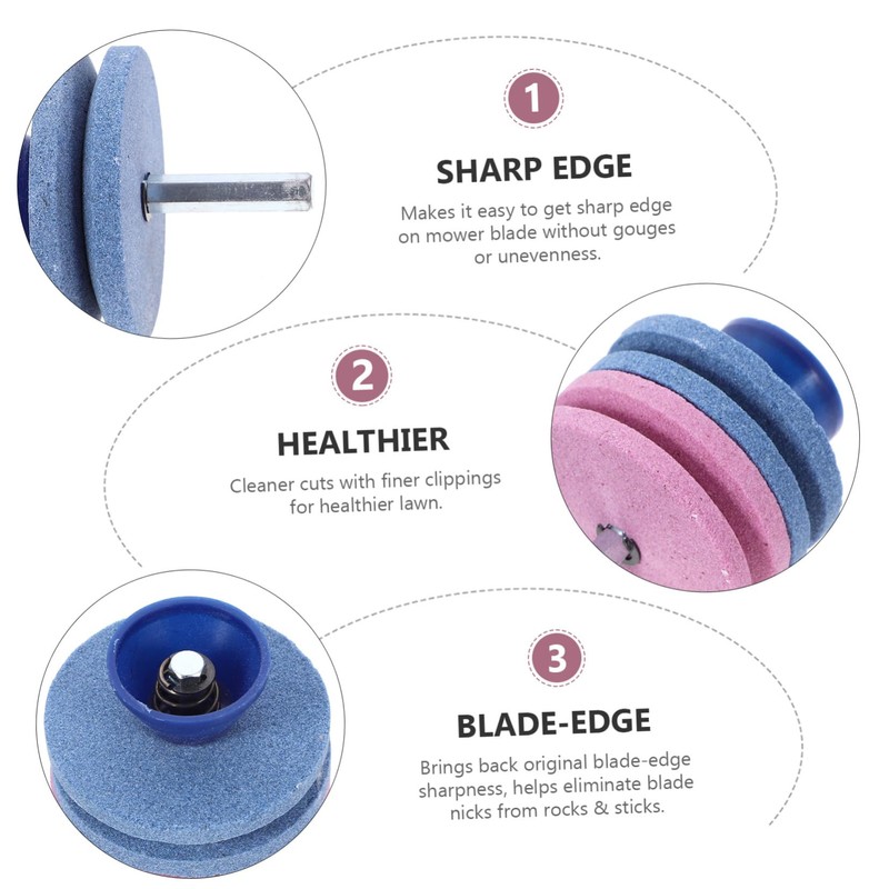 Mipcase 3pcs Rotary Drill Lawn Mower Blade Sharpener Mowing Sharpeners