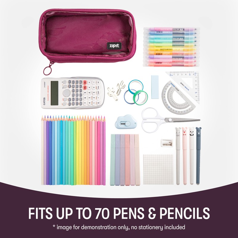 ZIPIT Half & Half Pencil Case for Girls | Large