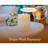 CozierGlow 3-Wick Flameless Pillar Candle with Remote Timer, 3D Moving