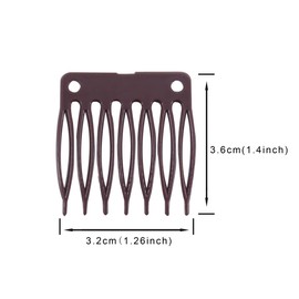 50 PCS Plastic Combs for Wig Making - 7 Teeth Hair Combs, Wig Cap Accessories (Brown)
