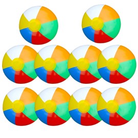 Yitaocity 10 Pack 12inch Rainbow Beach Balls Inflatable Swimming Pool Beach Balls Toys Outdoor Activity Gifts for Summer Water Games Hawaiian Tropical Theme Party