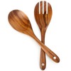 Teak Wooden Salad Fork and Spoon, Wooden Salad Spoons 10.2