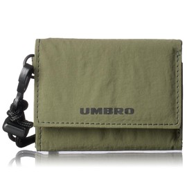 Umbro Men's Women's Trifold Wallet with Neck Strap, Lightweight Nylon, Compact Wallet, Mini Wallet with Coin Purse, Khaki