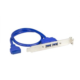 Syba CL-PCI20114 2 Port USB 3.0 PCI Bracket with Built-in 18-Inch 19 pin Header Cable