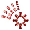 24Pcs Autumn Press on Nails Short Square Fake Nails with