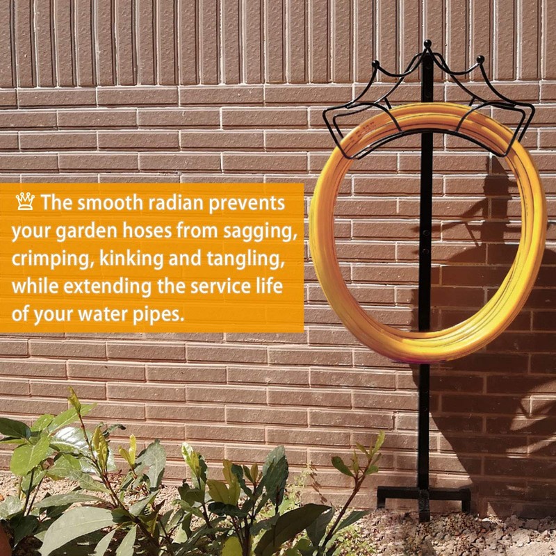 Garbuildman Freestanding Garden Hose Stand Holder - Metal Water Pipe