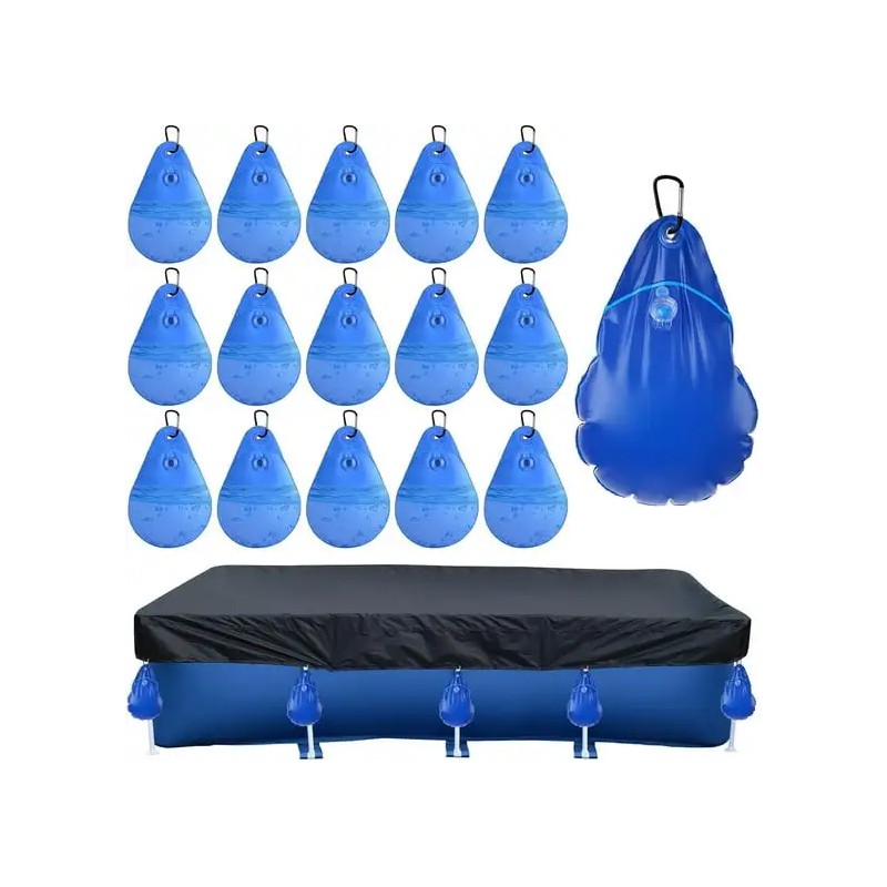 ShineTrip Fillable Pool Cover Weight Bag with Hook, PVC Winter