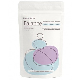 Earth's Secret Balance Stress Relief Supplement - Organic KSM-Ashwagandha - L theanine High Strength with Holy Basil & Rhodiola Rosea - 60 Capsules