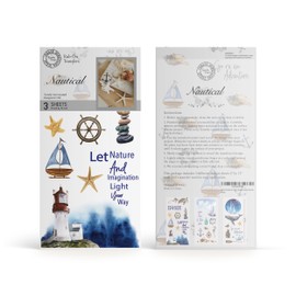 Rub on Transfers for Crafts and Furniture | 3 Design Sheets 6”x 12” | Home Decor Transfers | Furniture and Craft Decals | by Thymeless Designs (Nautical)