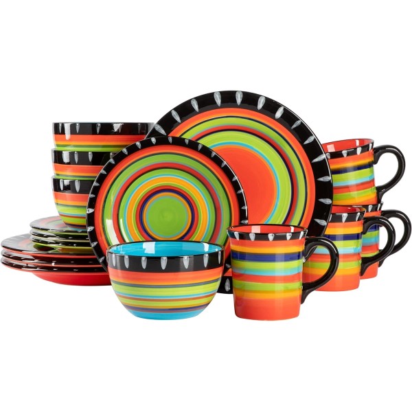 Does not apply Feliz Mesa 16-Piece Hand Painted Dinnerware Set,