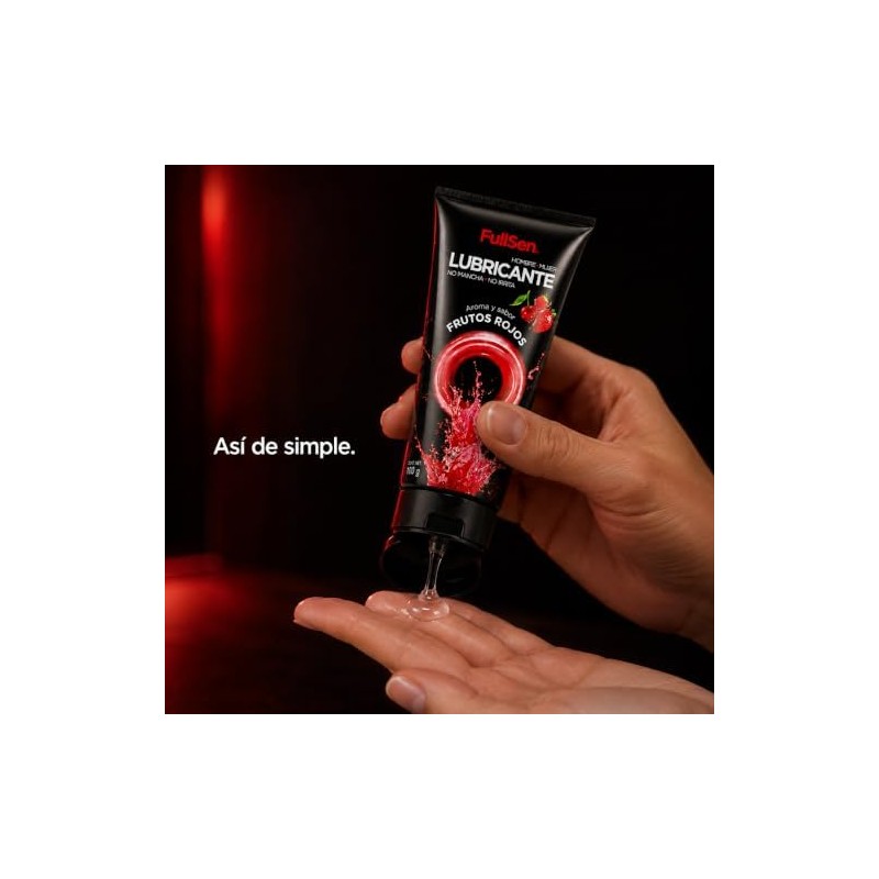 FullSen Lubricante Base Agua Frutos Rojos 100 g Gel Transparente