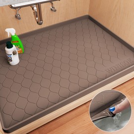 Winisok Under Sink Mat 22" x 19" Waterproof Liner for Kitchen and Bathroom Cabinet, Shelf Protector, Multipurpose, Organizers and Storage, Flexible Silicone Sink Drip Tray