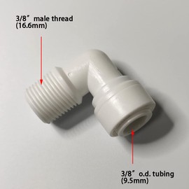 Malida Male Push To Connect Tube Fitting,water purifiers Quick Connector Drinks Dispense and water filtration system fittings (3/8 NPT Male x 3/8 OD Tube Elbow)