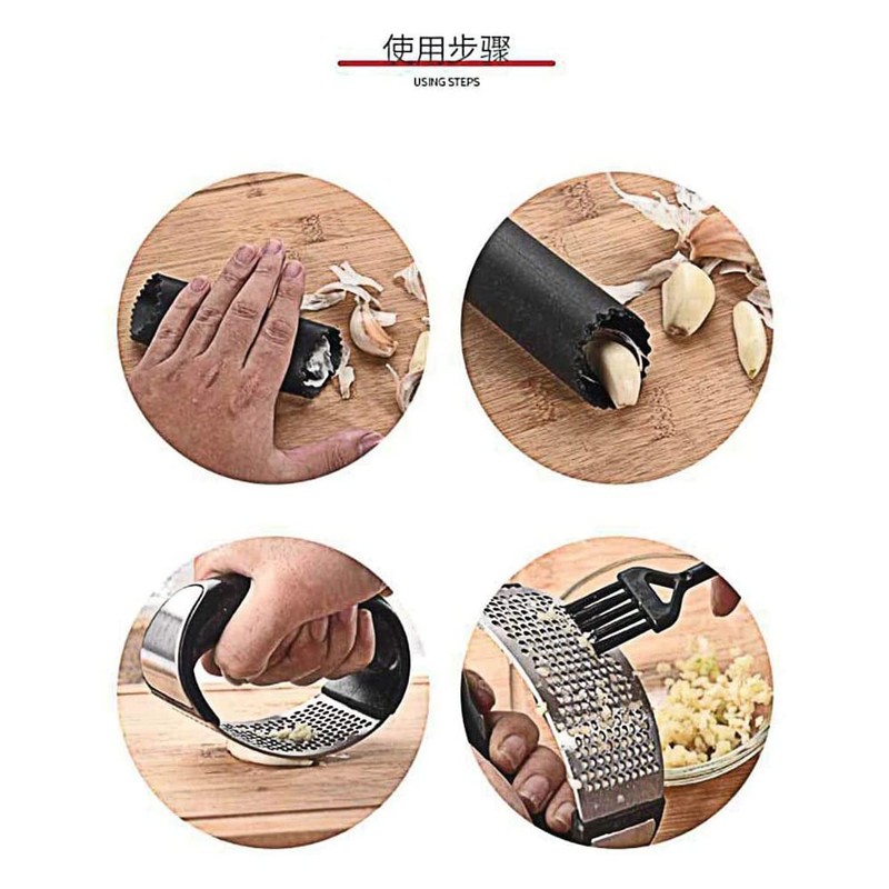 Garlic Press, Garlic Crusher, Ginger Crusher, 304 Stainless Steel, Ergonomic,