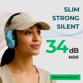 Pro For Sho 34dB NRR Hearing Protection Ear Muffs – Highest NRR in Compact Design – Ear Protection for Shooting, Gun Range, Industrial, and Sensory Use – Fits Adults to Kids