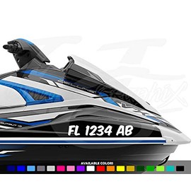 Custom Boat & Jet Ski Registration Numbers Vinyl Decals Boat Numbers 1 Pair Any Color Any Font 2 Sizes to Choose