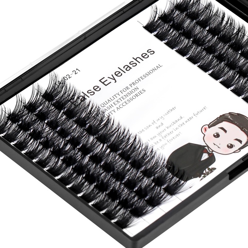 Bodermincer 84 Clusters D Curl Wide Cluster False Eyelash Volume