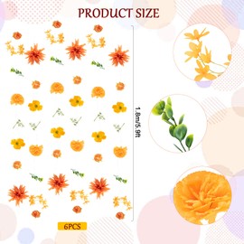 6 Pcs Artificial Flowers Garlands Hanging Decorations,35.4ft Flower Garlands Hanging Wildflower Backdrop for Home Garden Spring Summer Wedding Party Arch Wall Fall Decor(Orange)