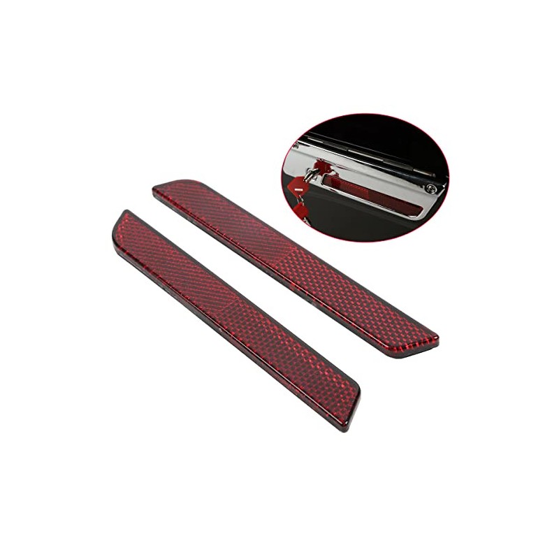 TCMT Red Reflector Latch Covers Hard Saddlebag Visibility Fits For