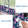 Modern Blue and Pink Floral Sink Faucet Absorbing Mat Sink