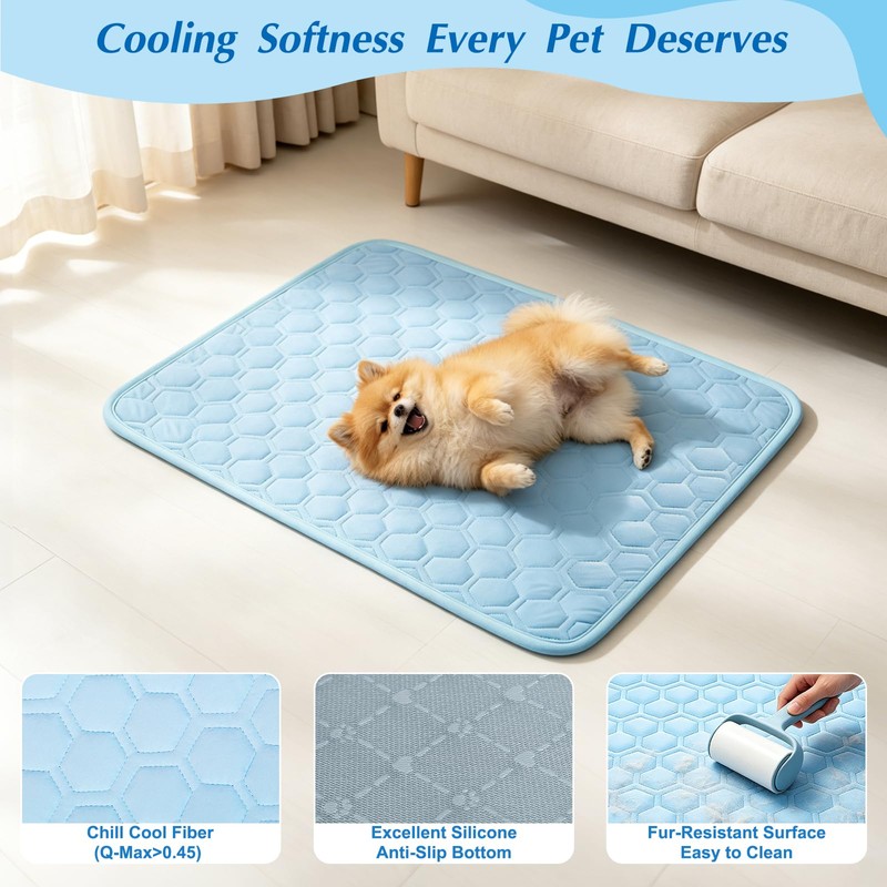 Cooling Mat for Dogs & Cats, Thick Breathable Dog Cooling