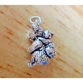 Sterling Silver 3D 20x13mm Solid 7g Heavy Koala Bear & Charm - Jewelry Making DIY Crafting Charm Beads for Bracelets