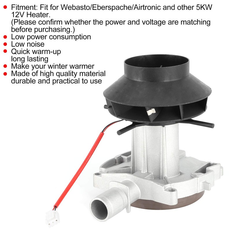 CYTGOUPER 5KW 12V Blower Motor Assembly,Combustion Air Fan Heater,High-Speed 4500RPM