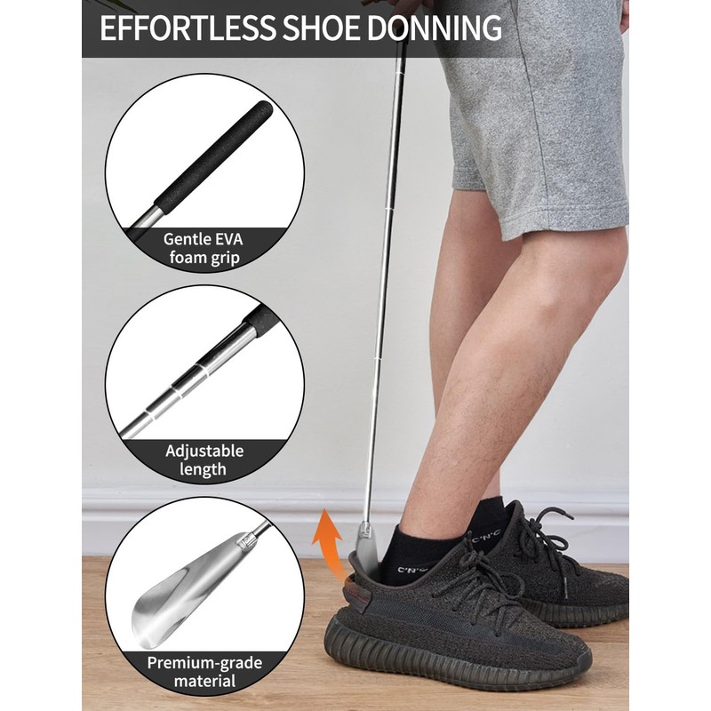 Sock Aid Device for Seniors and Shoe Horn Kit -