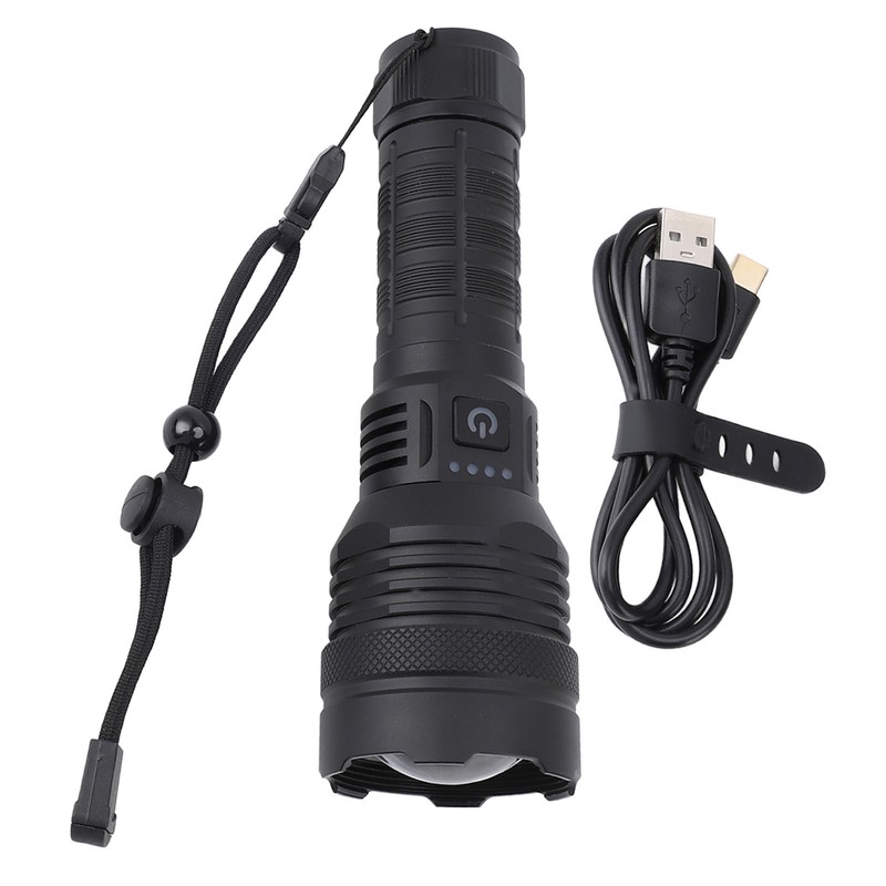 Super Bright Flashlight 30000lm Zoomable 2000m Range Support Power Output