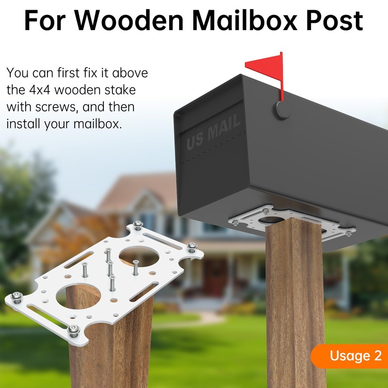 Mailbox Mounting Board, Post Mount Adapter Plate for Metal Post,
