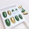 Green Shamrock Press on Nails Short Almond St Patricks Day