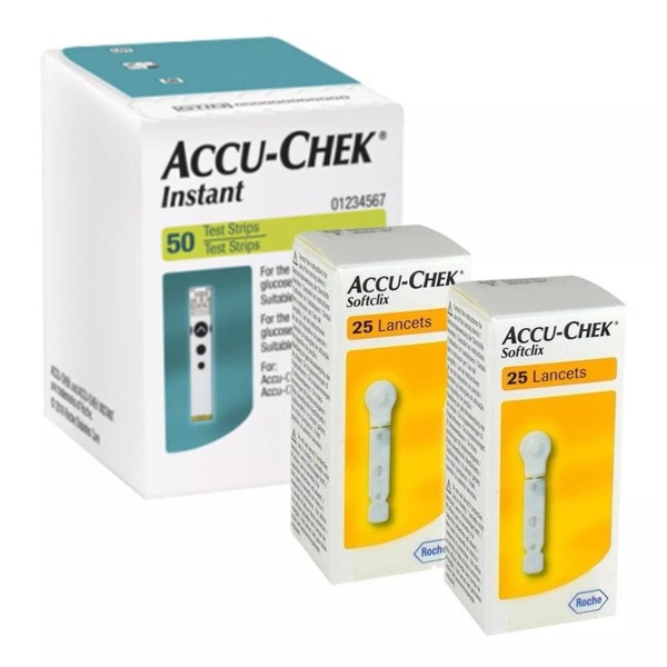 Accu-Chek Kit De 50 Tiras Reactivas Accu-chek Instant Con 50 Lancetas