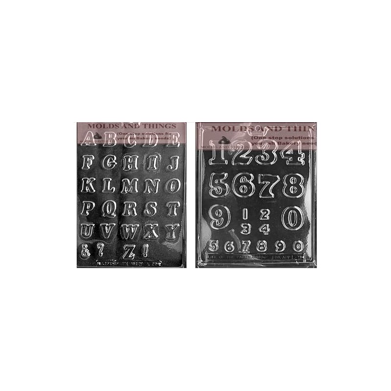 Alphabet & Number Plastic Chocolate Candy Mold full A–Z alphabet