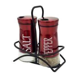 Pack of 2 Salt and Pepper Shaker Salt and Pepper Pots Salt and Pepper Set Salt Shaker Salt Pot Kitchen Accessories (Red)