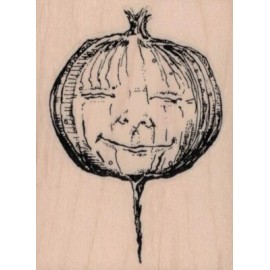 VLVS Whimsical Turnip Face 2 1/2 x 3 1/4" Rubber Stamp, Turnip Face Stamp