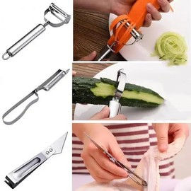 MYBURRGH Stainless Steel Vegetable & Fruit All in 1 Peeler with Meat Cutter and Hand Peeler-3 in 1 Cutter Slicer Vegetable Peeler for Kitchen Strong Vegetable Peeler(Pack of 3)