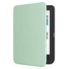 MoKo Case for Kobo Clara BW/Clara Colour/Clara 2E 6", Ultra Slim Lightweight with Auto Wake/Sleep Cover Folio Case for Kobo Clara BW/Clara Colour 6" 2024, Lychee-Pattern Tequila Green