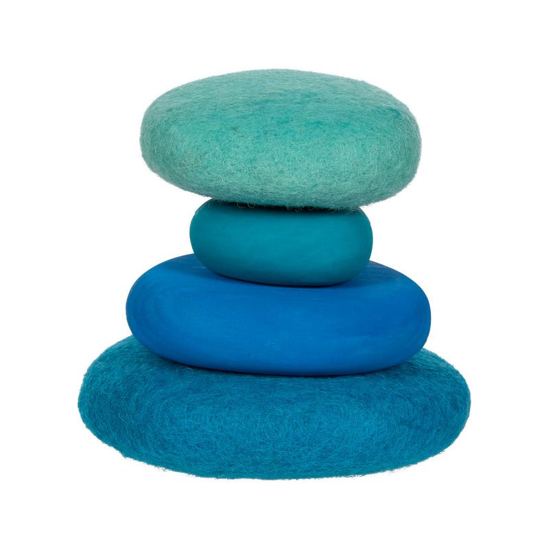 goki 58345 Evolution - Boulders, Stackable Stones Made of Wool