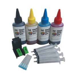Ink Cartridge Refill With Tools For HP 303,HP303 XL 4 x 100ml Ink Bottles Black And Colour