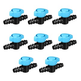 8 Pcs Irrigation Valve - Barbed Switch Valve Drip Irrigation Shut Off Valve for 1/2 Inch Drip Irrigation Tubing (.570 to .620 ID) - 1/2" Drip Irrigation Fittings Sprinkler System Parts for Garden Lawn