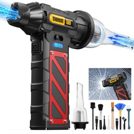 Kocyare Compressed Air Duster,Infinitely Variable Speed，130000RPM Electric Jet Dry Blower with Safety Hammer, Cordless Rechargeable Air Duster for Cleaning PCs/Keyboards/Car Washing(Black)